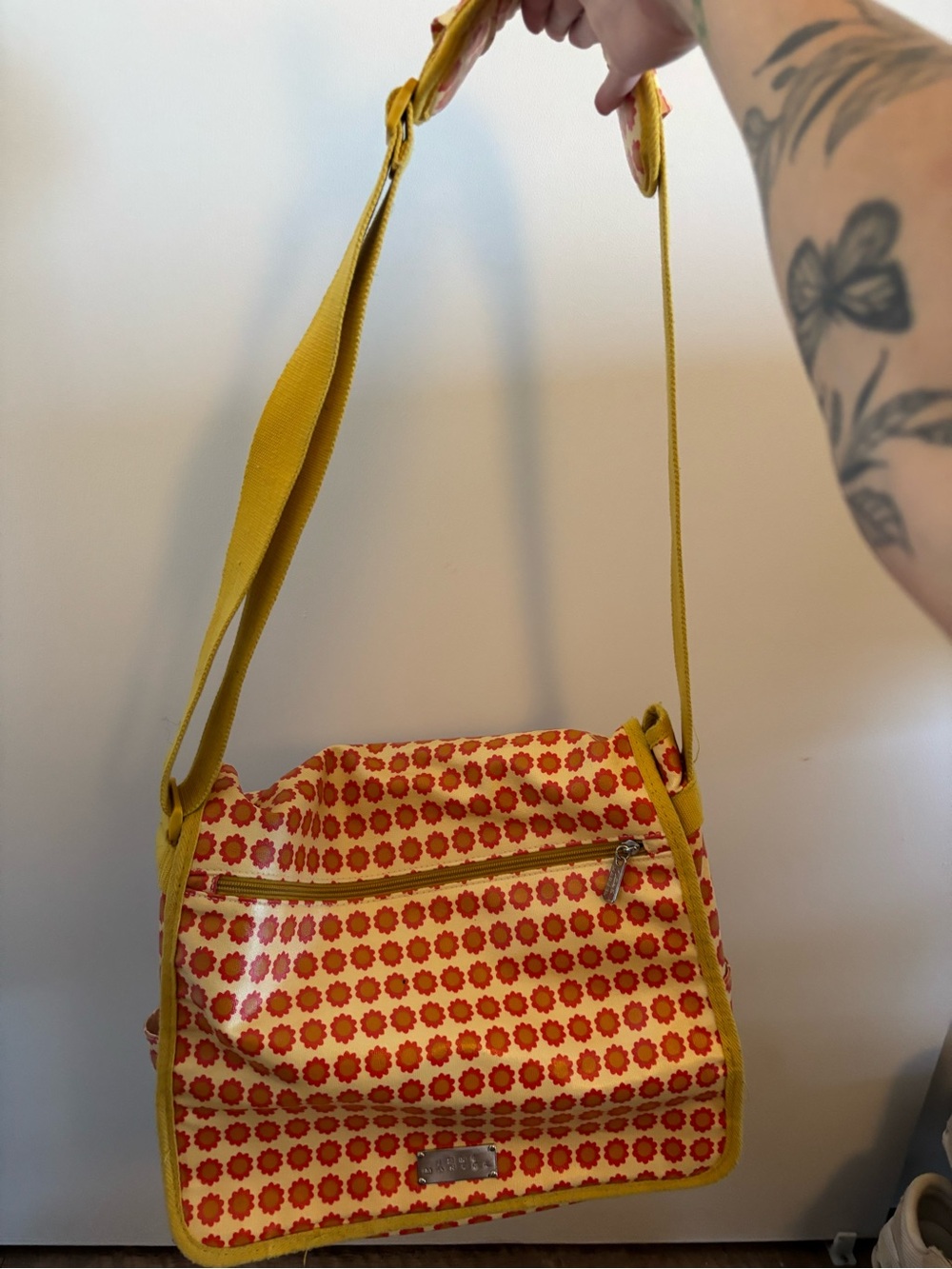 Yellow Floral Crossbody Shoulder Bag